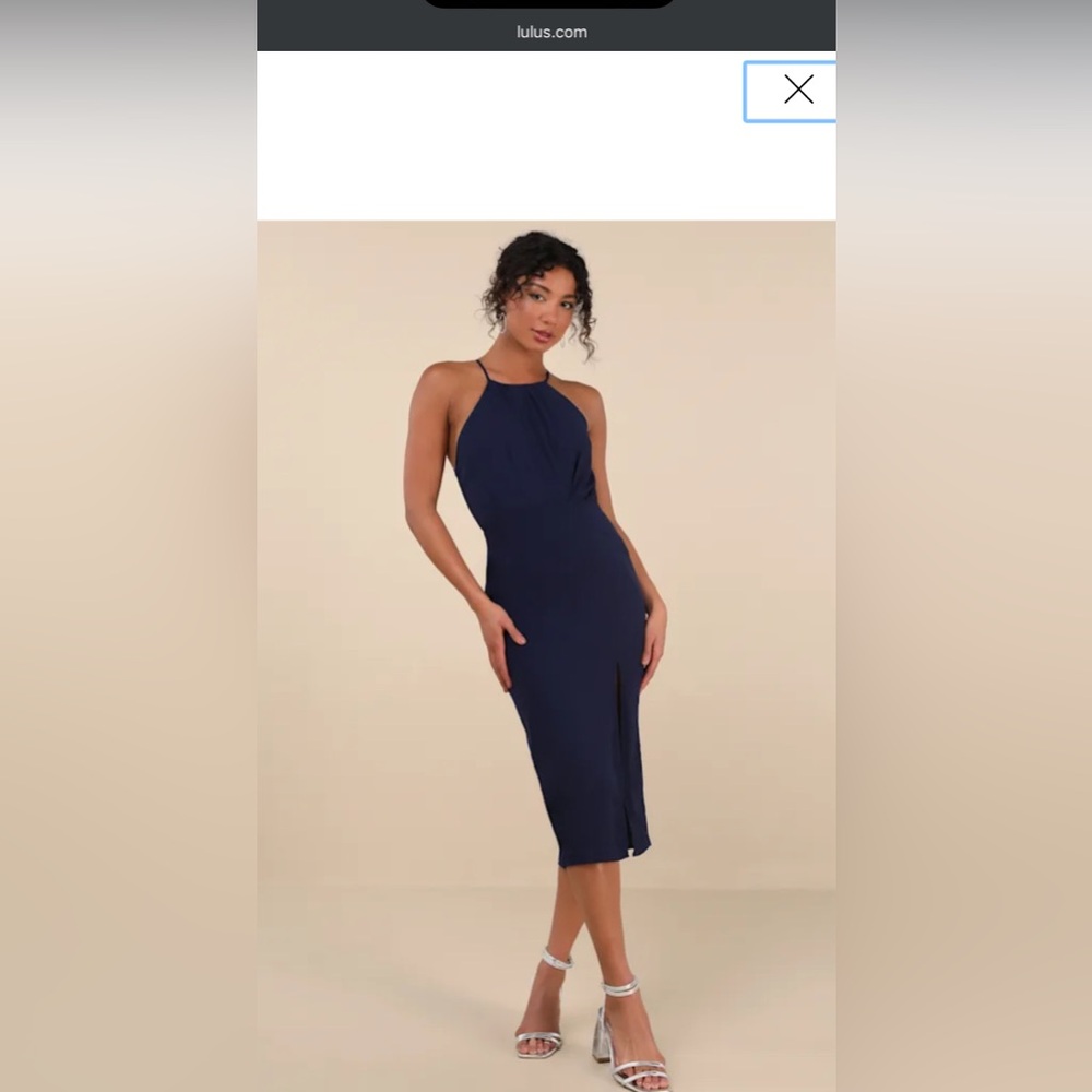 NEW new with tags size M Lulu’s Dreamy Date Night Navy Blue Sleeveless Dress